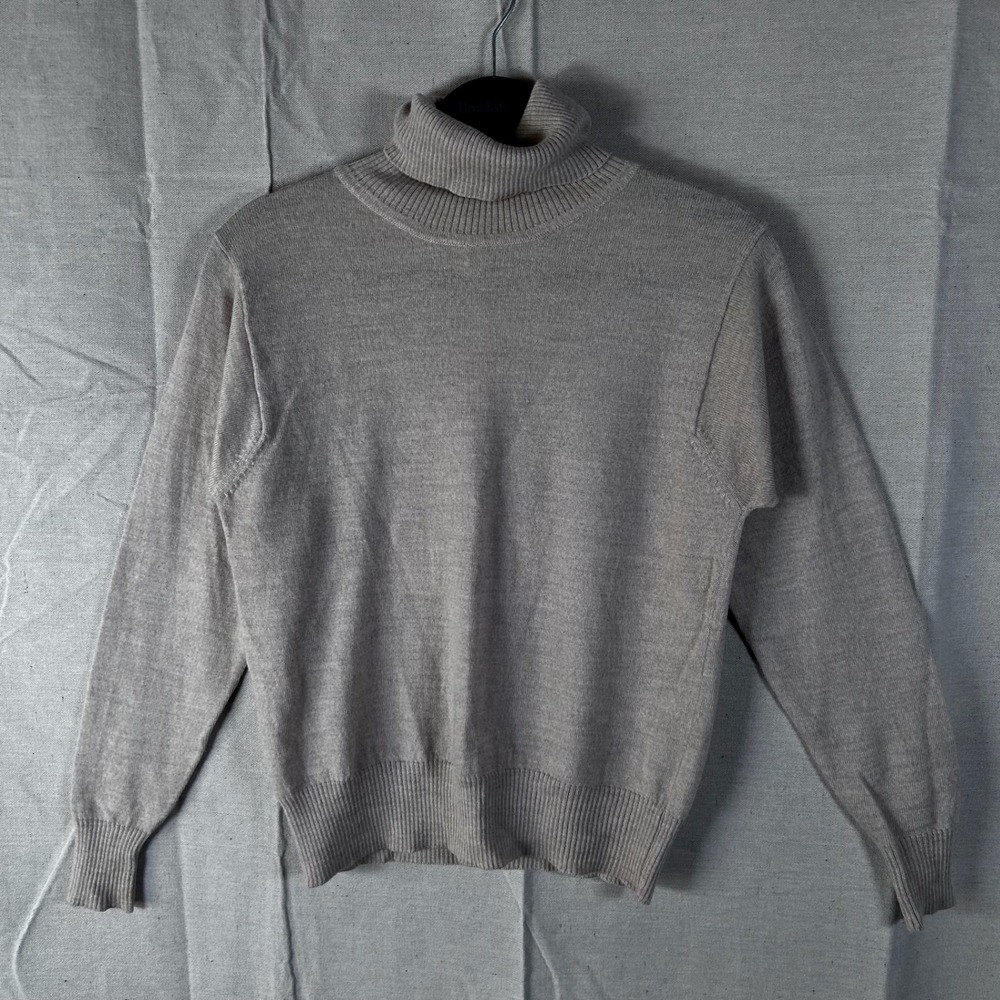 Starford Womens Small Beige 100% Italian Merino Wool Turtleneck Sweater RN 61844